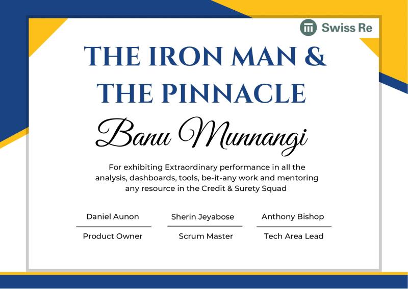 Pinnacle Award recognition